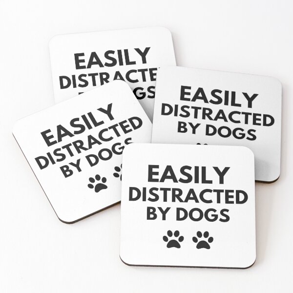 Item preview, Easily Distracted By Dogs Funny Dog Owner Typography Design designed and sold by Uvclick.
