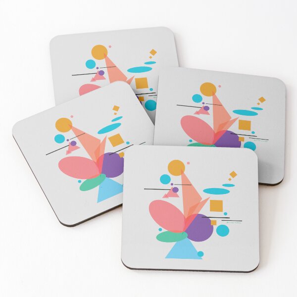 Item preview, Blooming colorful shapes red designed and sold by DalPrint.