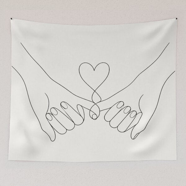 Item preview, Pinky Promise Line Art | Minimalist Love & Friendship Illustration designed and sold by astersgraphics.