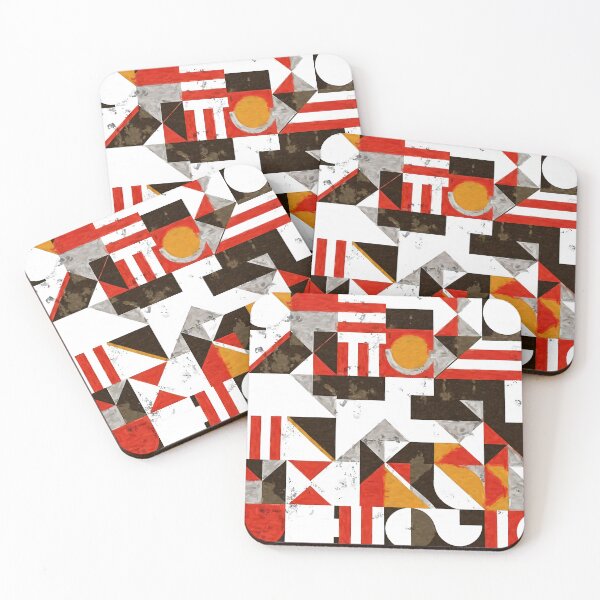 Item preview, Grunge Bauhaus Modernism Geometric Red, White, Black Abstract  designed and sold by DEC02.
