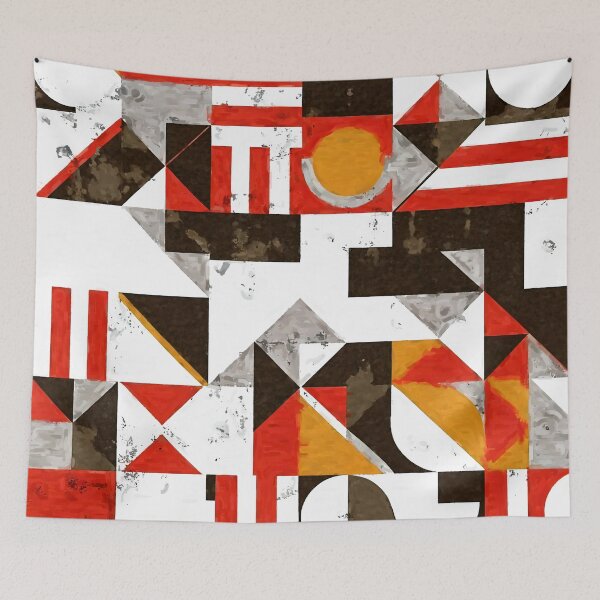 Item preview, Grunge Bauhaus Modernism Geometric Red, White, Black Abstract  designed and sold by DEC02.