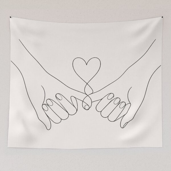Item preview, Pinky Promise Line Art | Minimalist Love & Friendship Illustration designed and sold by astersgraphics.