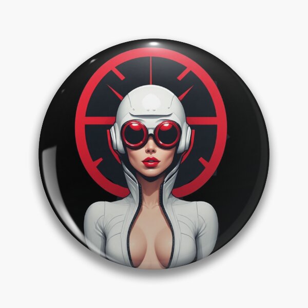 Item preview, Crimson Vision – Cyberpunk Pilot Emblem designed and sold by halibutgoatramb.