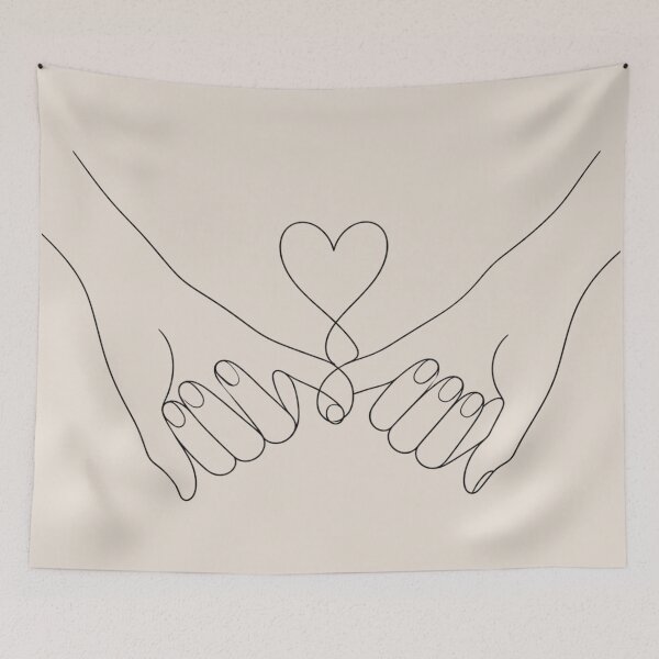 Item preview, Pinky Promise Line Art | Minimalist Love & Friendship Illustration designed and sold by astersgraphics.