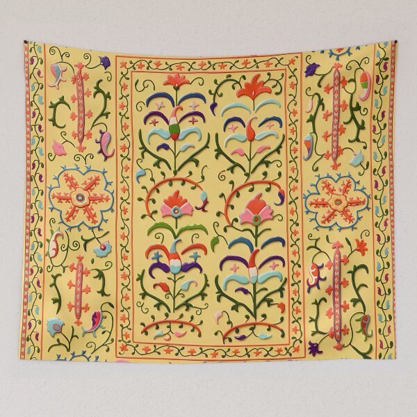 Item preview, Lakai Nim Suzani Uzbekistan Embroidery Pattern designed and sold by Vicky Brago-Mitchell®.