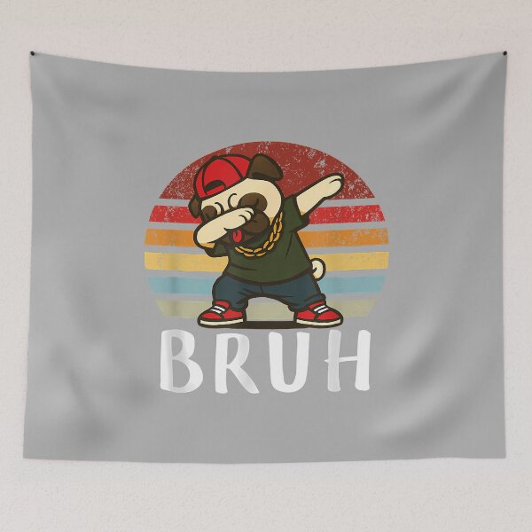 Item preview, Funny Pug Dog Dabbing Hip Hop Retro Vintage Meme Bruh Youth designed and sold by ArleneRowe.