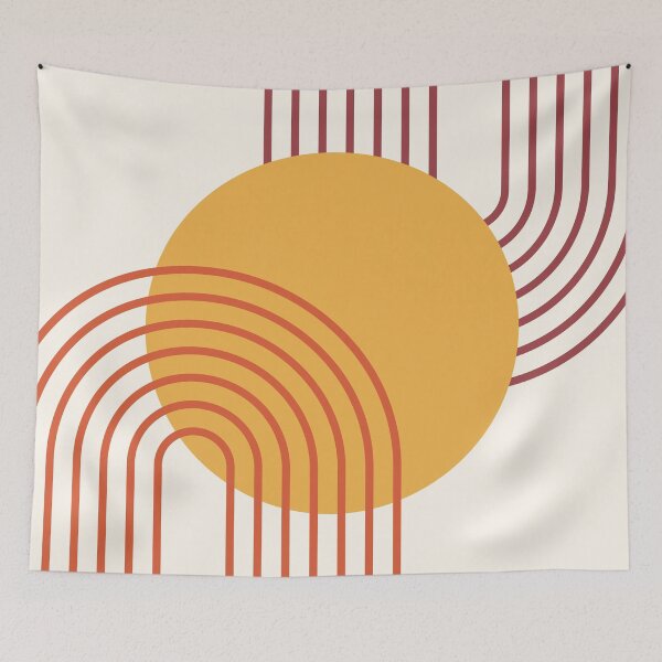 Item preview, Mid Century Modern Geometric Rainbow Arches Retro Sunset 70s Nostalgia designed and sold by nineFlorals.