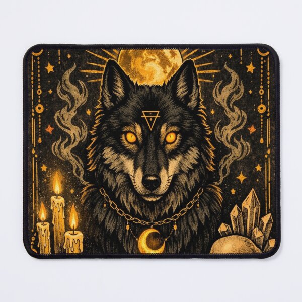 Item preview, Mystic Occult Wolf Tarot Card Art - Celestial Moon Witchy Design designed and sold by myforestfog.