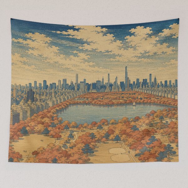 Item preview, Autumn Over Central Park designed and sold by UkiyoCities.