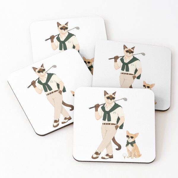 Item preview, Cool Cat Golfer & Stylish Chihuahua – Luxury Golf Club Vibes designed and sold by filou designs.