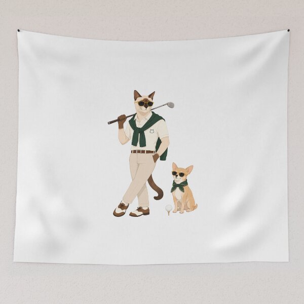 Item preview, Cool Cat Golfer & Stylish Chihuahua – Luxury Golf Club Vibes designed and sold by filou designs.