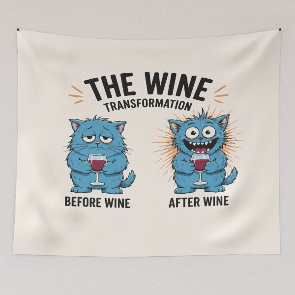 Item preview, Funny Wine Cat Transformation T-Shirt | Before Wine After Wine Cartoon Cat Graphic designed and sold by ArtoryNest.