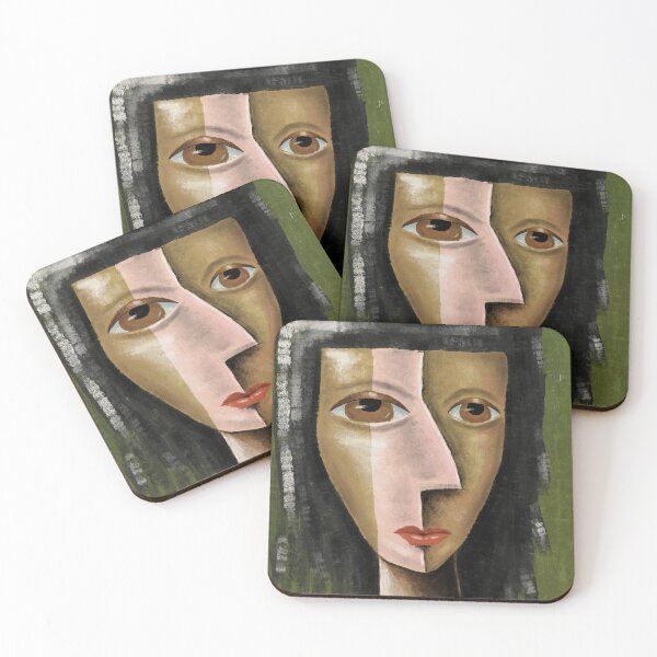 Item preview, Earth Tone Cubism Face Abstract Art designed and sold by aekritdeach.