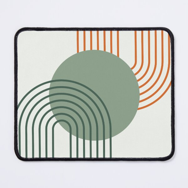 Item preview, Mid Century Modern Geometric Rainbow Arches Botanical Fresh Sage Green designed and sold by nineFlorals.