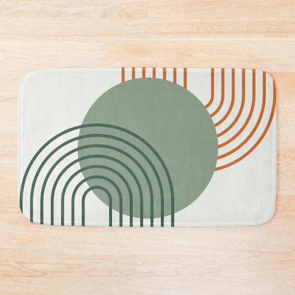 Item preview, Mid Century Modern Geometric Rainbow Arches Botanical Fresh Sage Green designed and sold by nineFlorals.