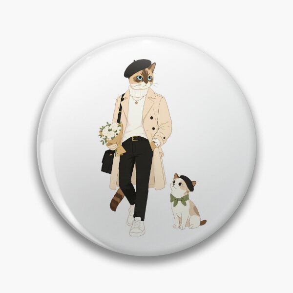 Item preview, Parisian Cat Stroll – Elegant Feline Fashion Illustration designed and sold by filou designs.