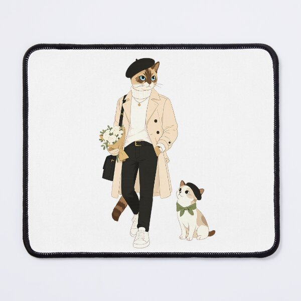 Item preview, Parisian Cat Stroll – Elegant Feline Fashion Illustration designed and sold by filou designs.