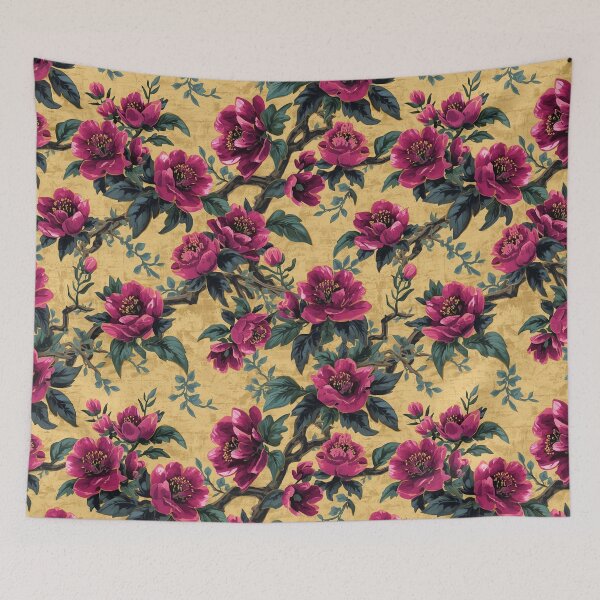 Item preview, Radiant Sakura Branch — Vibrant Floral Japanese Botanical Watercolour designed and sold by Desolaa_Arts.