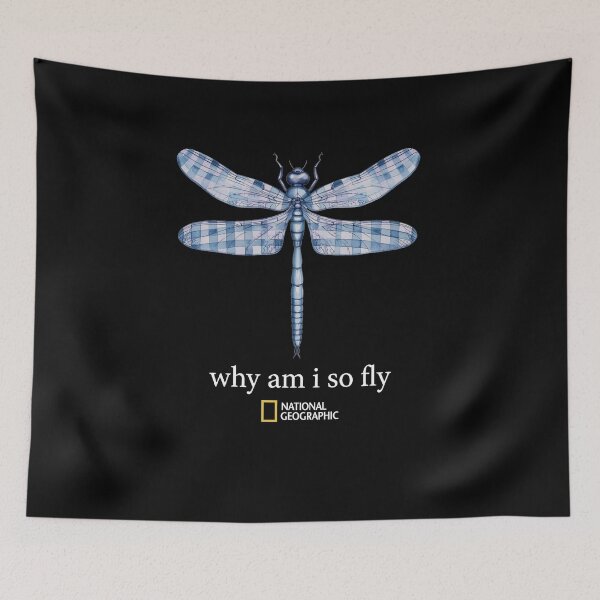 Item preview, Blue Dragonfly Why Am I So Fly Nature Humor Classic T-Shirt designed and sold by MichaelAdamArt.