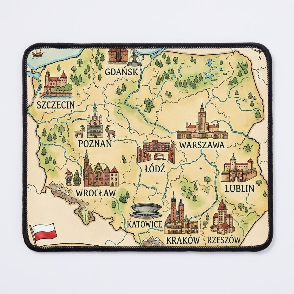 Item preview, Poland Illustrated Cities Map Poster designed and sold by Ar0undTheW0rld.