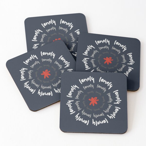 Item preview, Spiral Lonely Text Around Lonely Red Flower designed and sold by VibeShift Studio.