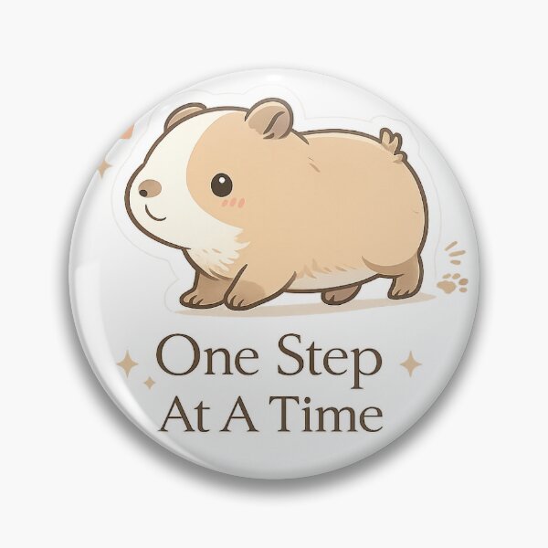 Item preview, Cute Capybara One Step At A Time designed and sold by CodePaws Creations.