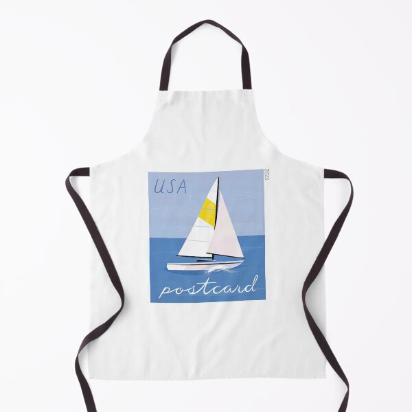 Item preview, USA stamp Minimalist Sailboat on Blue Ocean Graphic Art designed and sold by Schulz Lightprint Studio.
