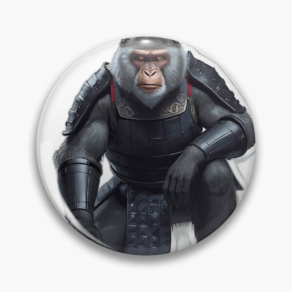 Item preview, Monkey Shrine Guardian - Japanese Dark Warrior Art designed and sold by Tokyo Neo Noir Collective .