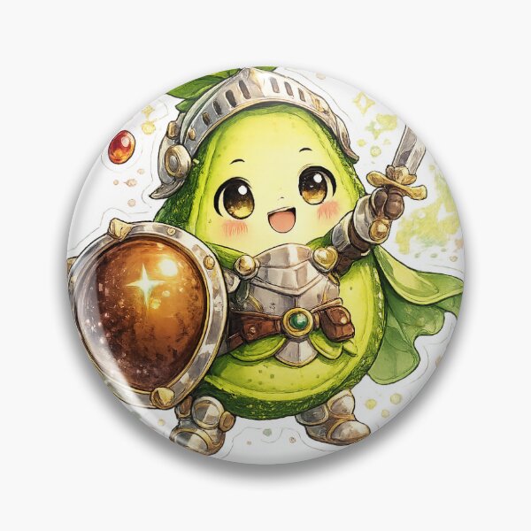 Item preview, Avocado Knight – Brave Kawaii Fantasy Sticker designed and sold by blossomfun.