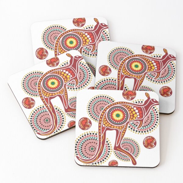 Item preview, Dreamtime Kangaroo: Australian Aboriginal Style Dot Art ! Golden Outback Leap – Vibrant Kangaroo Dot Painting ! Spirit of the Outback: Red Kangaroo Art designed and sold by Ulikedigital14.