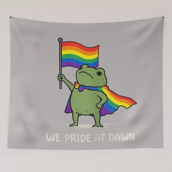 Item preview, Funny Frog We Pride At Dawn Rainbow Flag LGBT Pride Month designed and sold by GreggRoss.