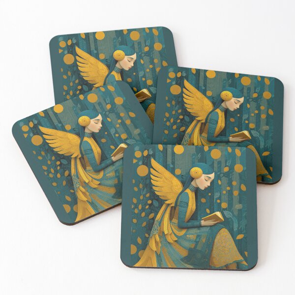 Item preview, Golden Angel Reading in Magical Forest designed and sold by colorful-white.