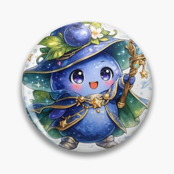 Item preview, Blueberry Wizard – Magical Kawaii Fantasy Sticker designed and sold by blossomfun.
