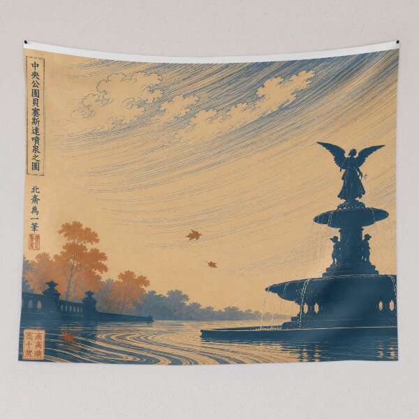 Item preview, Still Waters at Bethesda Fountain designed and sold by UkiyoCities.