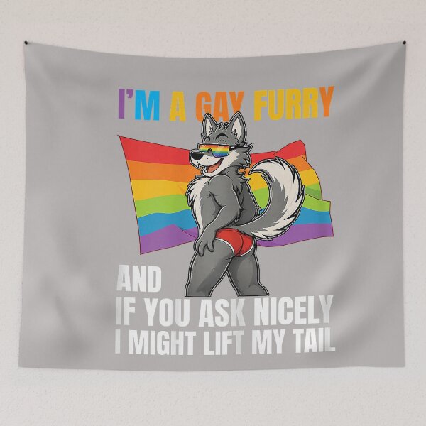 Item preview, Funny Gay Furry Tail Pride Rainbow Queer Fox CSD Party LGBTQ designed and sold by GreggRoss.