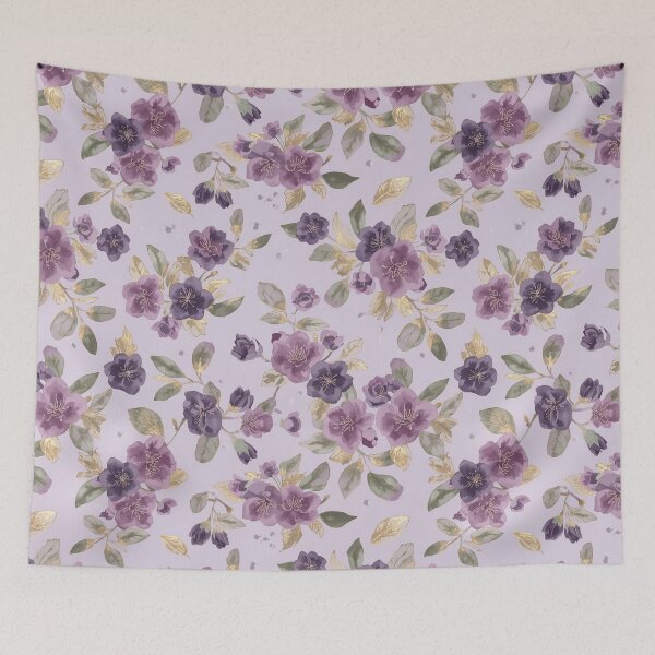 Item preview, Purple Sakura Branch | Vibrant Floral Japanese Botanical Watercolour designed and sold by Desolaa_Arts.