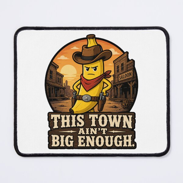 Item preview, This Town Ain’t Big Enough Funny Cowboy Banana Design designed and sold by MonkiFlipp.