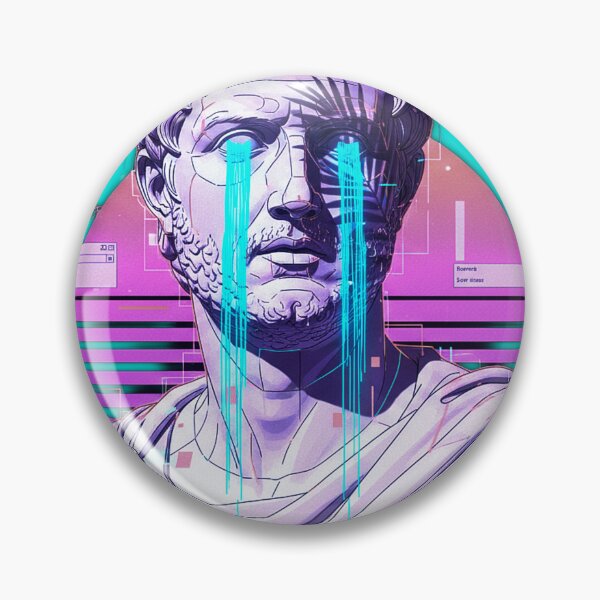 Item preview, Neon Weeping Bust: Cyan Retro Sunset designed and sold by A E S T H E T A T A G.