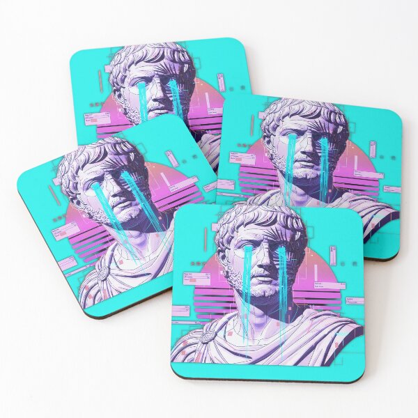 Item preview, Neon Weeping Bust: Cyan Retro Sunset designed and sold by A E S T H E T A T A G.