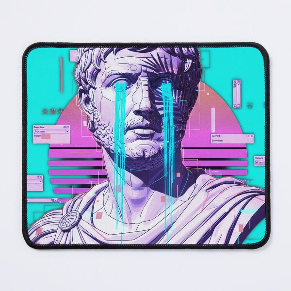 Item preview, Neon Weeping Bust: Cyan Retro Sunset designed and sold by A E S T H E T A T A G.