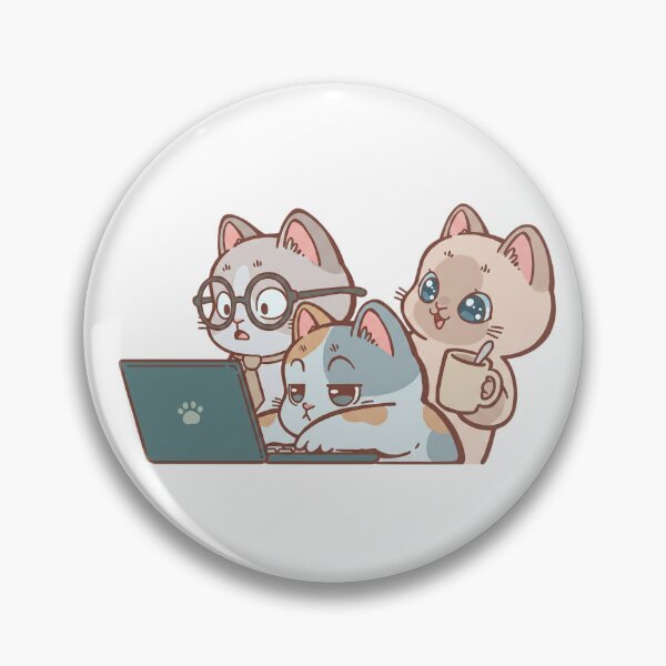 Item preview, Funny Cats Working On Laptop Office Meme designed and sold by CrystalMineArts.