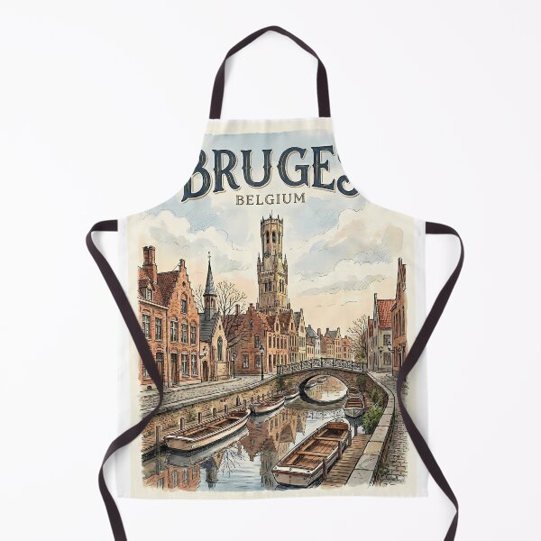 Item preview, Bruges Belgium Illustrated Travel Poster designed and sold by Ar0undTheW0rld.