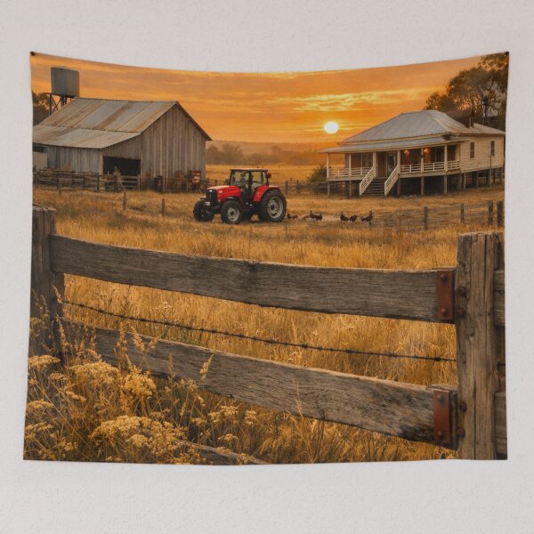 Item preview, Australian Farm Sunset designed and sold by The Aussie Muse • Purple Empress  .