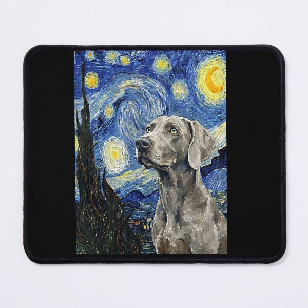 Item preview, Weimaraner Dog Starry Night Van Gogh Art designed and sold by Littermin.