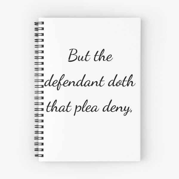 Item preview, "But the defendant doth that plea deny," - handwriting black designed and sold by ariksworld.