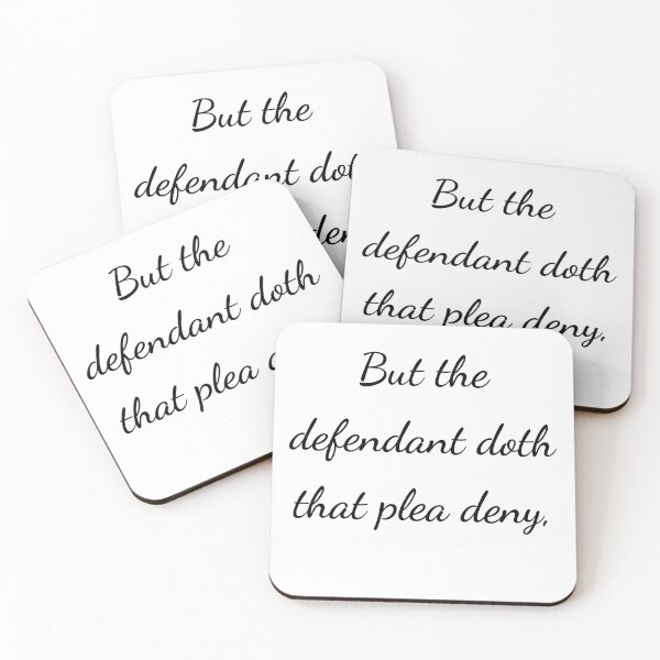 Item preview, "But the defendant doth that plea deny," - handwriting black designed and sold by ariksworld.