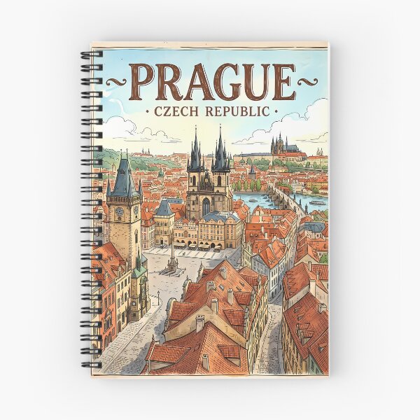 Item preview, Prague Czech Republic Old Town Illustrated  Travel Poster designed and sold by Ar0undTheW0rld.