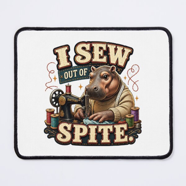 Item preview, Funny Hippo Sewing Spite Seamstress Gift designed and sold by Gentlestate.