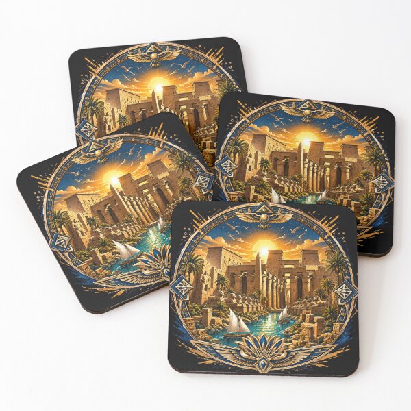 Item preview, Karnak Temple Nile Sunset designed and sold by BastetNileArt.