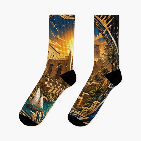 Item preview, Karnak Temple Nile Sunset designed and sold by BastetNileArt.